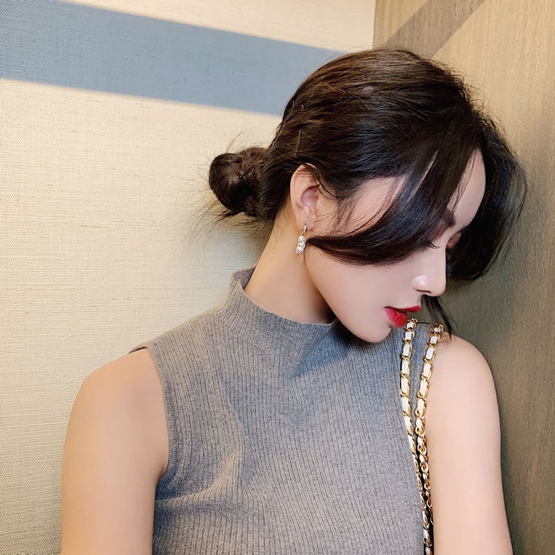 Diamond Peanut Pearl Earrings