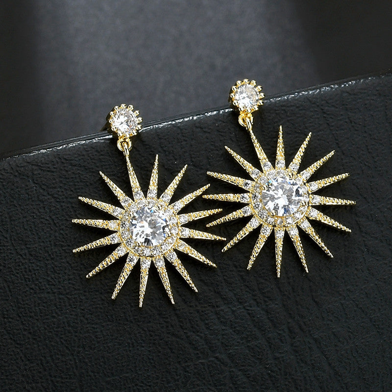 SUNFLOWER Earrings Zircon Inlaid Earrings