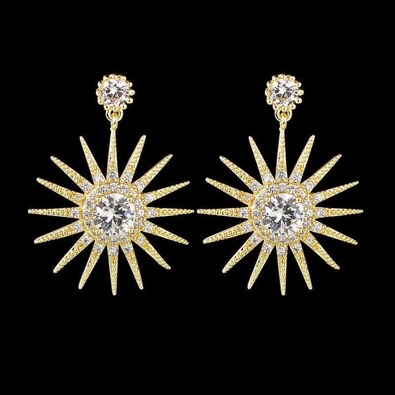 SUNFLOWER Earrings Zircon Inlaid Earrings