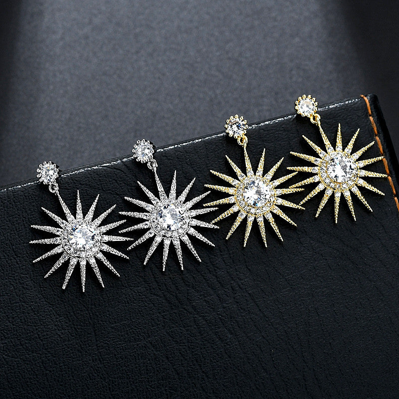 SUNFLOWER Earrings Zircon Inlaid Earrings