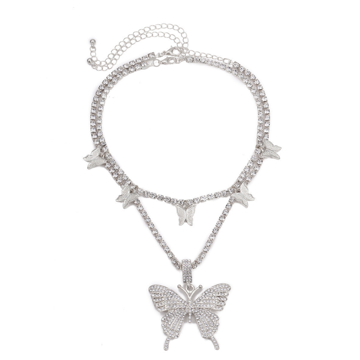 Multi-layered necklace butterfly