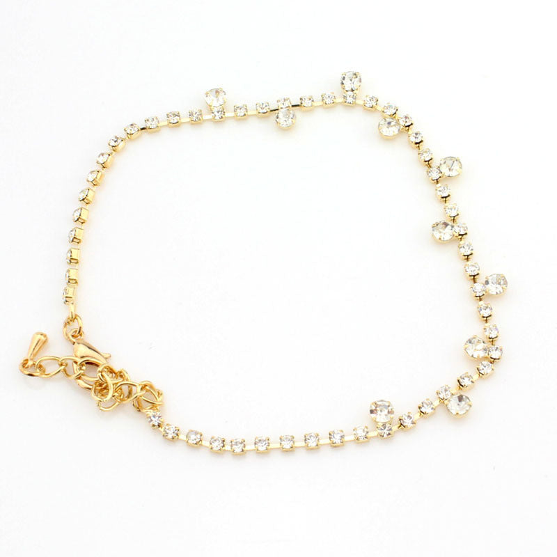 Small Diamond With Rhinestone Anklet