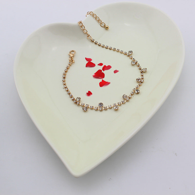 Small Diamond With Rhinestone Anklet