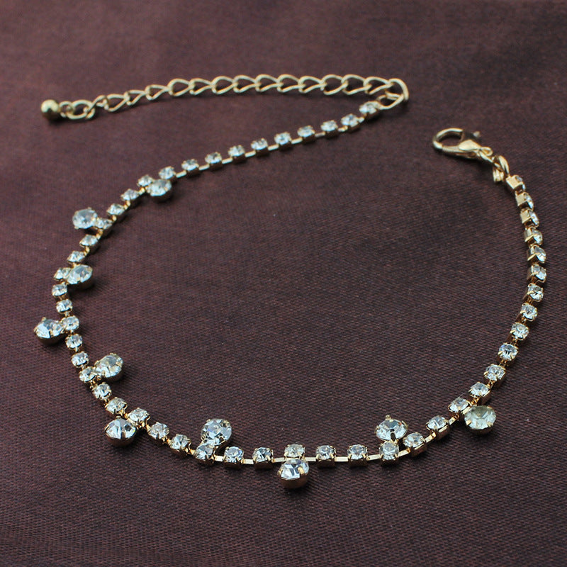 Small Diamond With Rhinestone Anklet