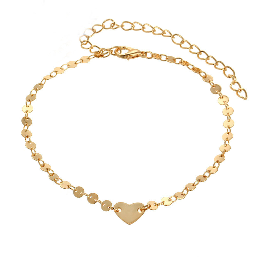 Love Coin Anklet Copper Chain Foot