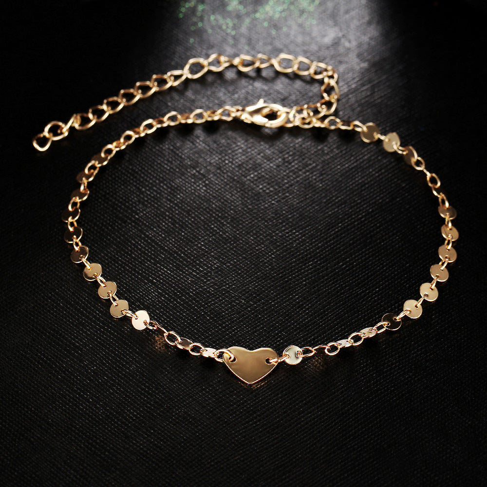 Love Coin Anklet Copper Chain Foot