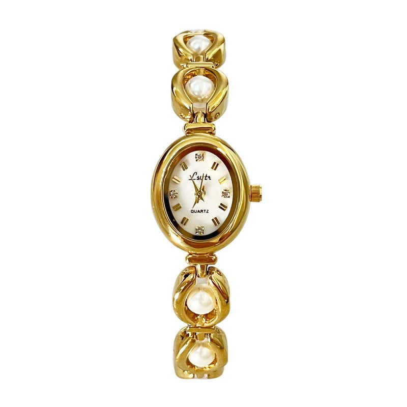 Mid-ancient Light Imitation Pearl Watch
