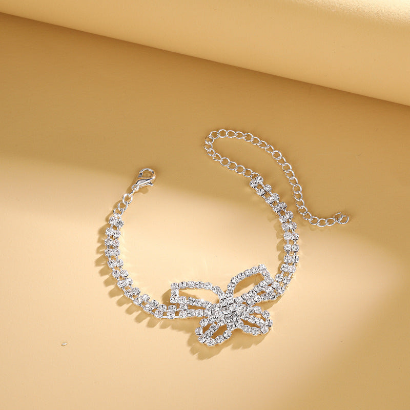 Butterfly Multi-layer Rhinestone Anklet