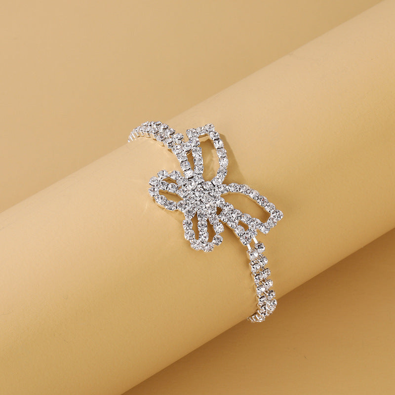 Butterfly Multi-layer Rhinestone Anklet