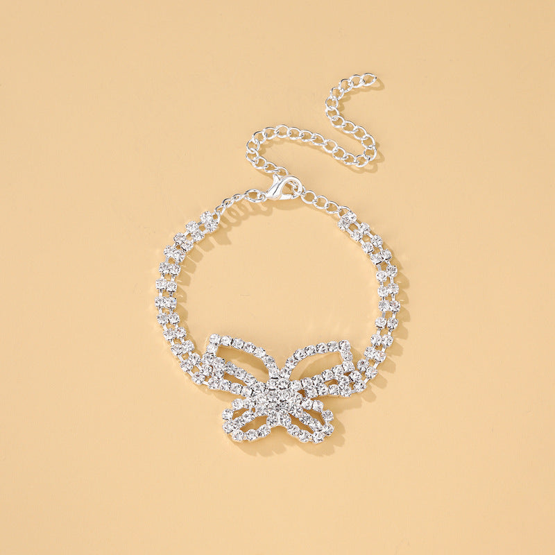 Butterfly Multi-layer Rhinestone Anklet
