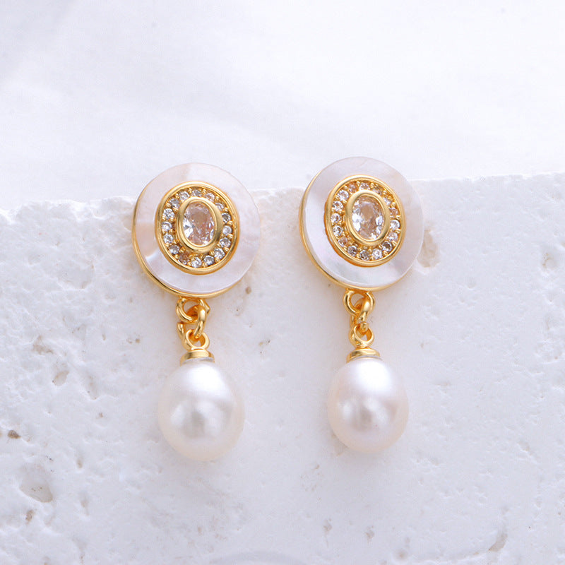 Silver Pearl Stud Earrings