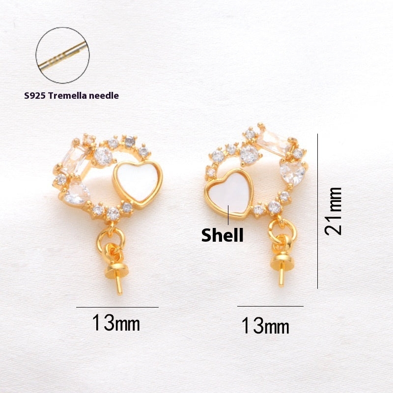 Silver Pearl Stud Earrings