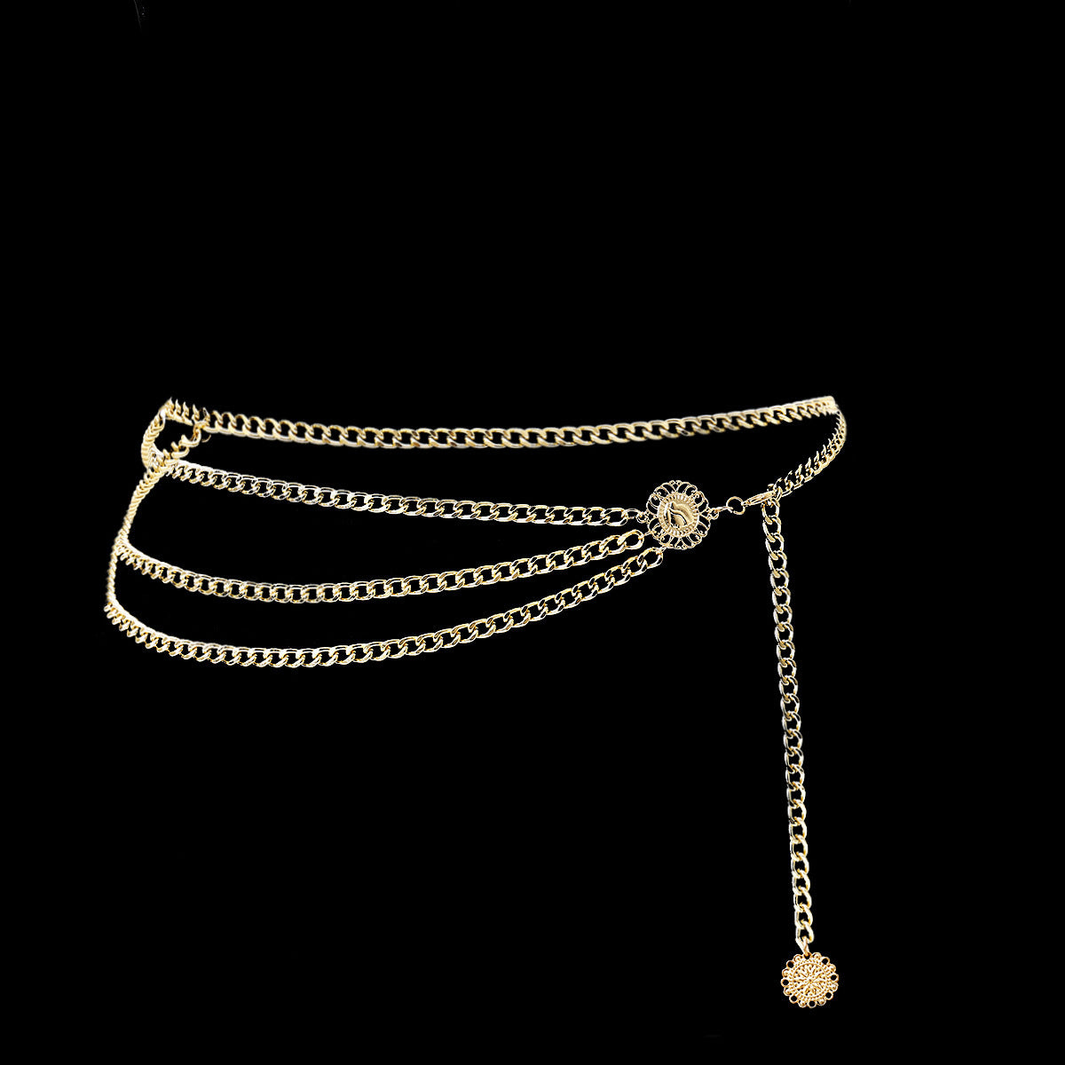 Sunflower disk aluminum waist chain