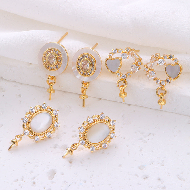Silver Pearl Stud Earrings