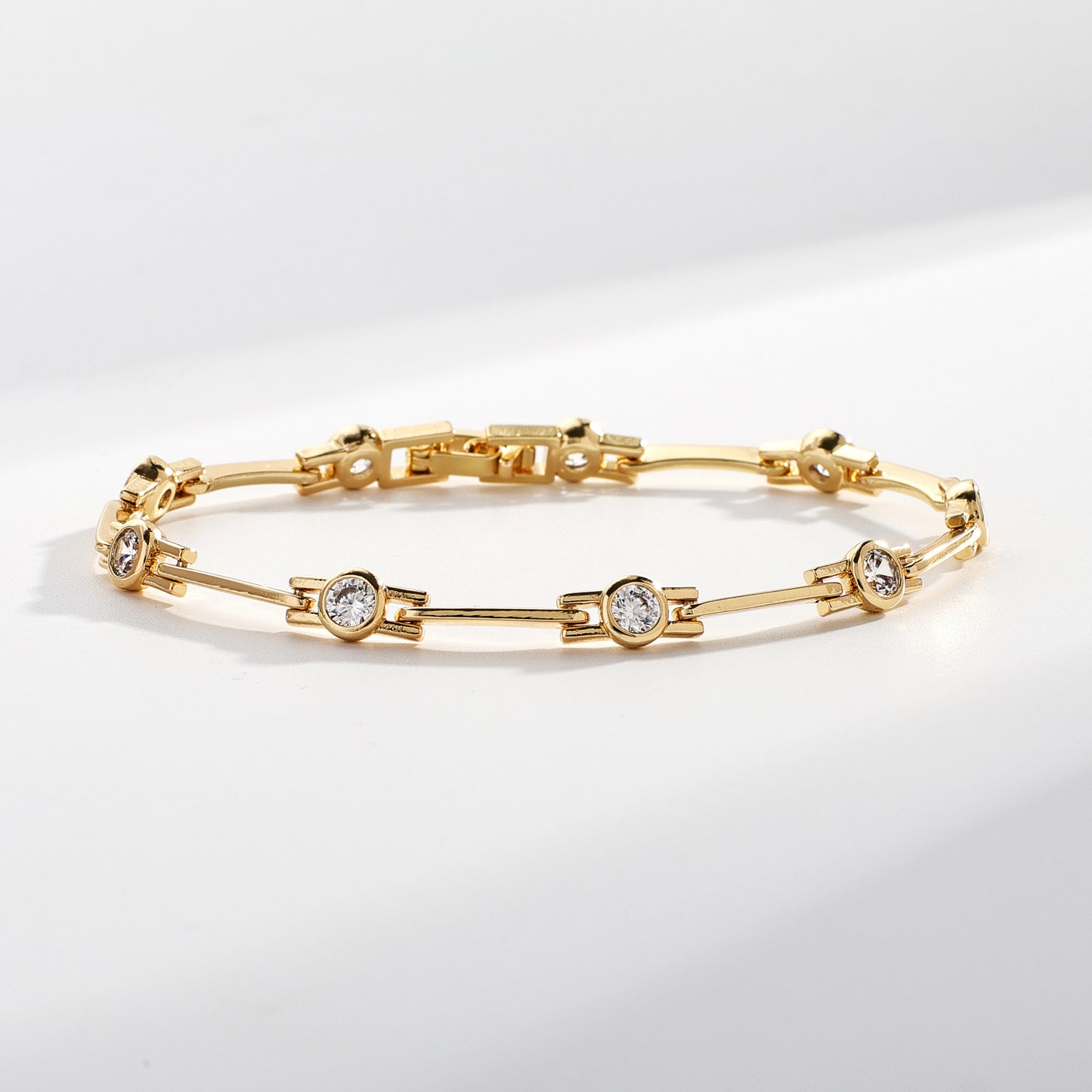 14K Real Gold Inlaid Zirconium Bracelet