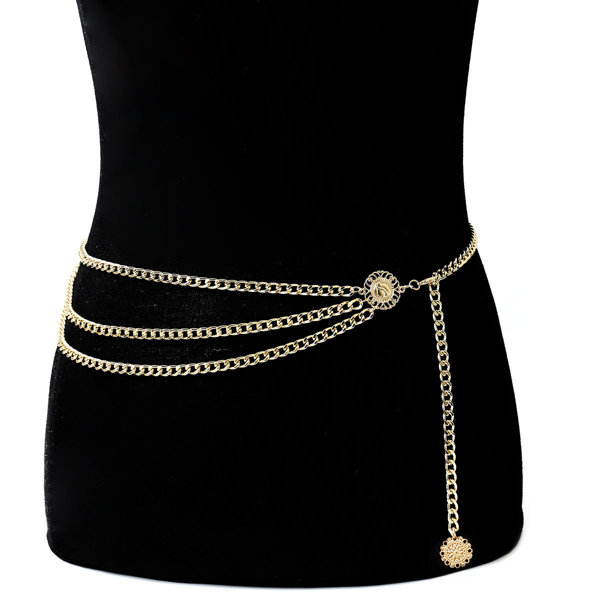 Sunflower disk aluminum waist chain