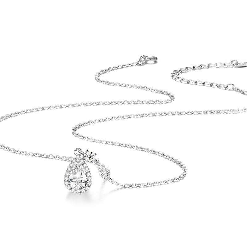 Shiny Diamond Water Drop Necklace