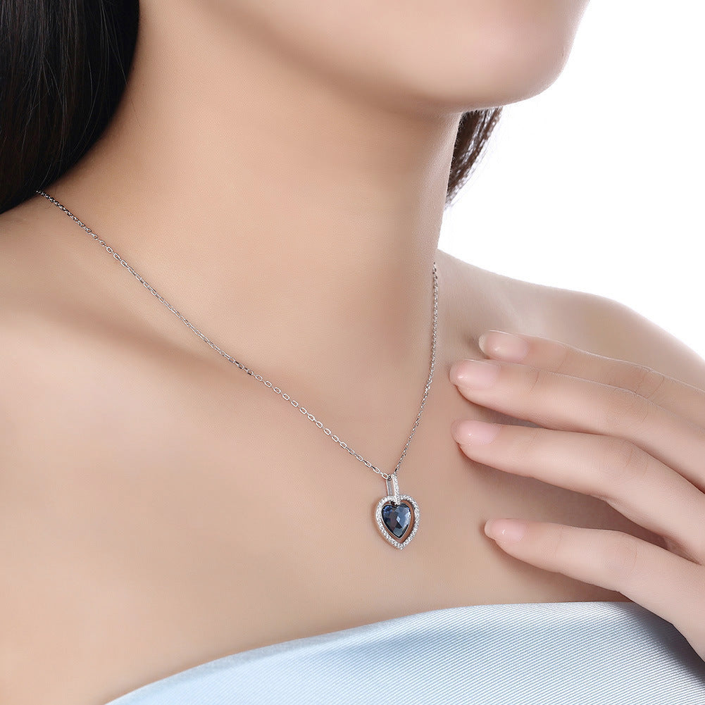 Crystal Necklace Diamond Heart