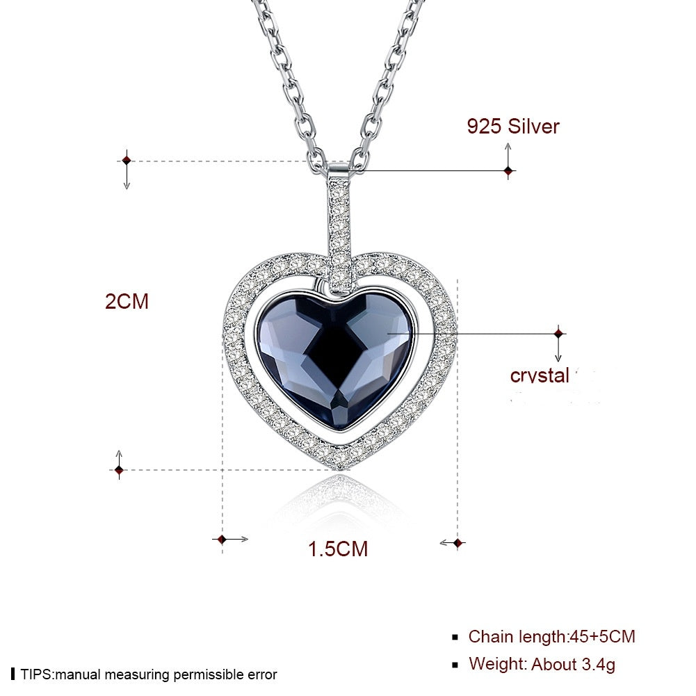 Crystal Necklace Diamond Heart