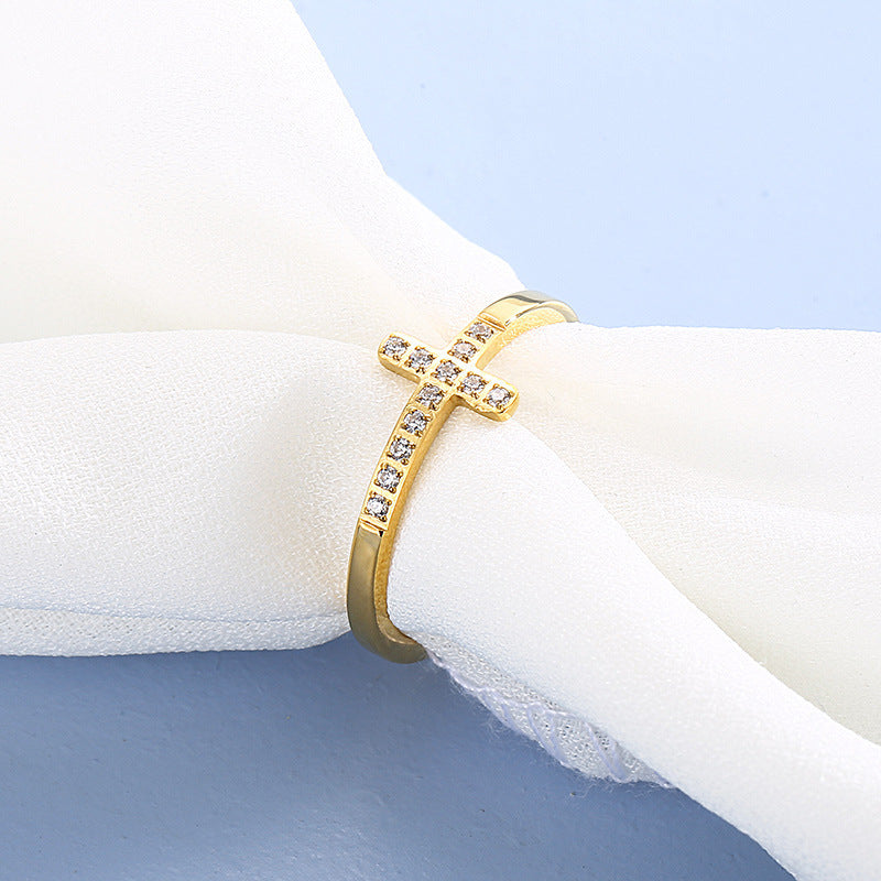 Micro Inlaid Zircon Shelf Ring