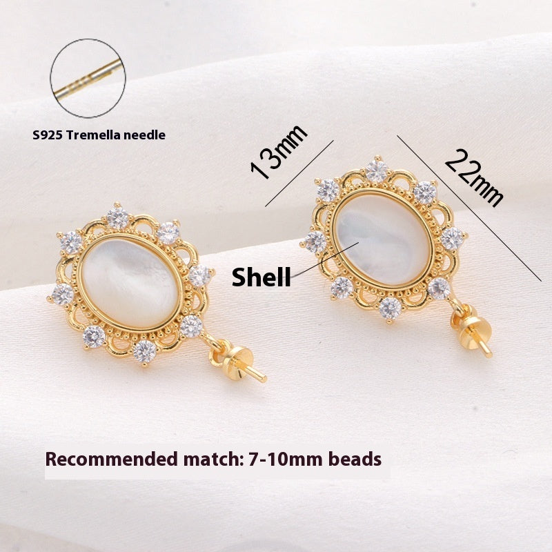 Silver Pearl Stud Earrings