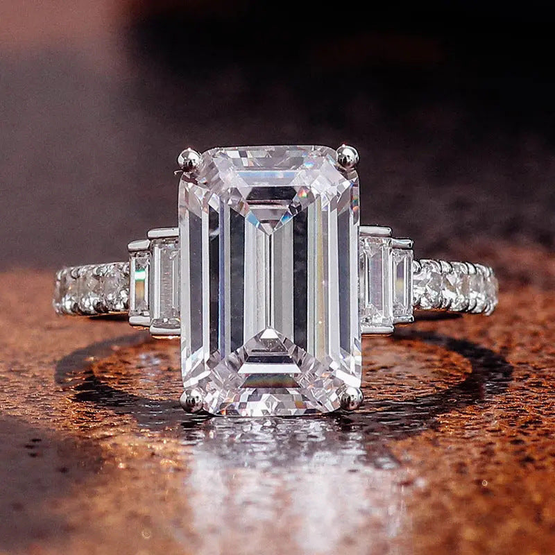 Square Inlaid Zircon Ring