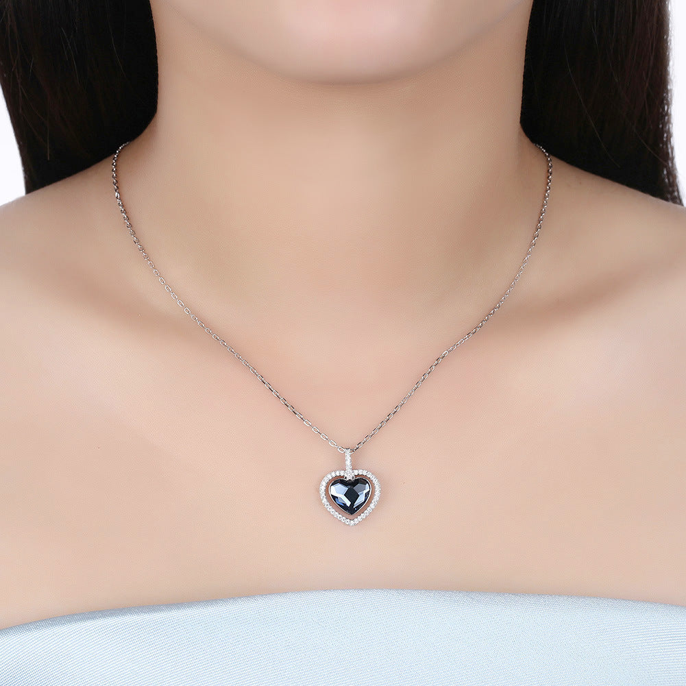 Crystal Necklace Diamond Heart