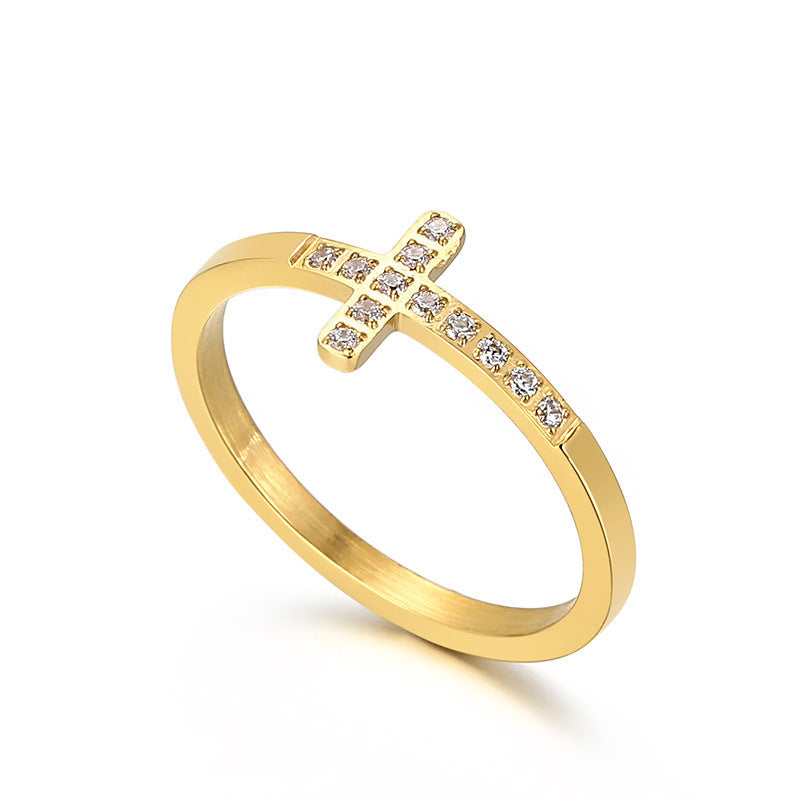 Micro Inlaid Zircon Shelf Ring