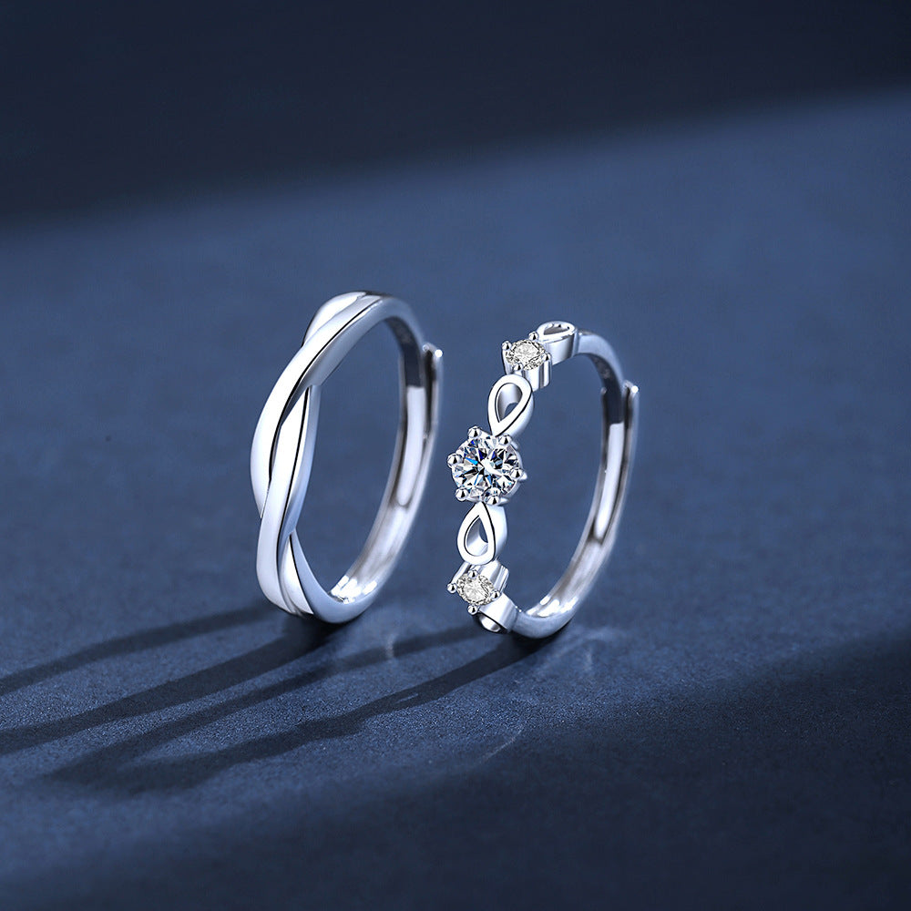 Silver Silk Couple Ring
