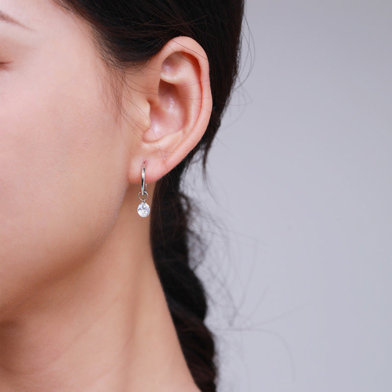 Glossy Artificial Diamond Zircon Delicate Earrings