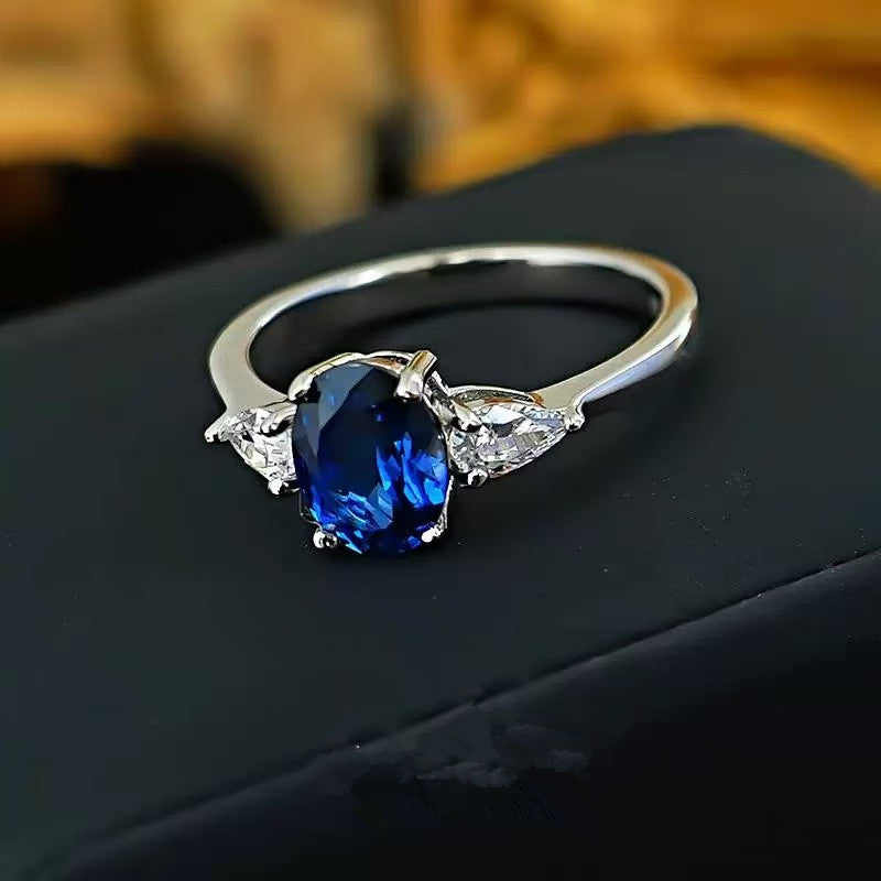 Oval Blue Ring