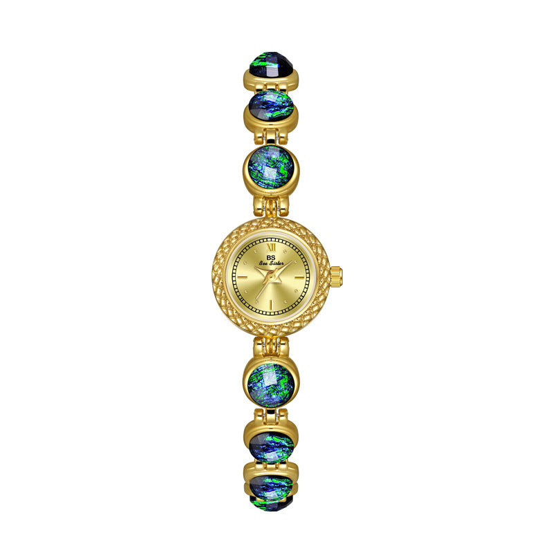 Mid-ancient Light Malachite Bracelet Watch