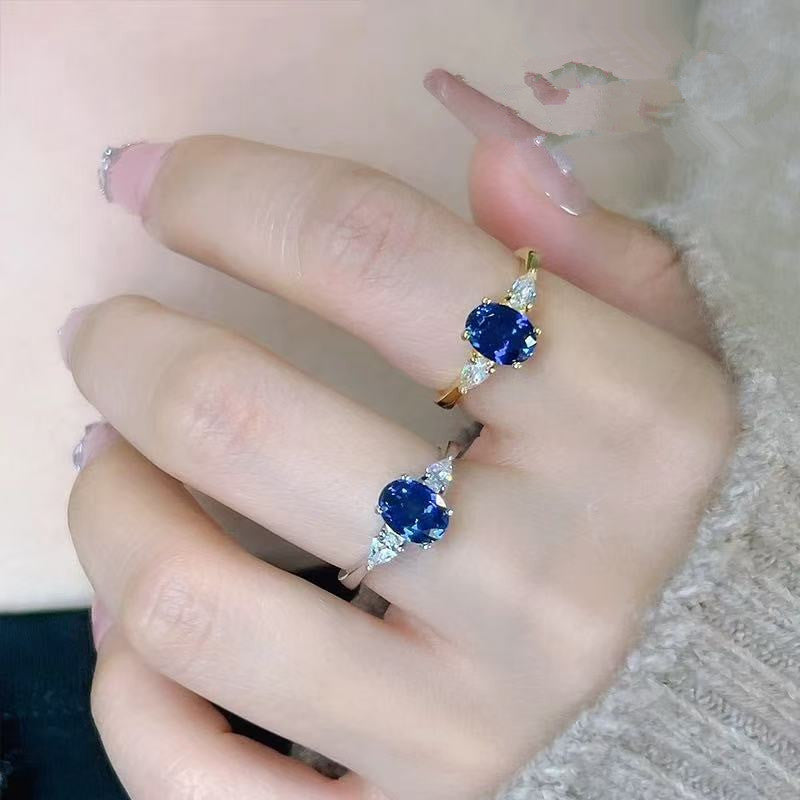 Oval Blue Ring