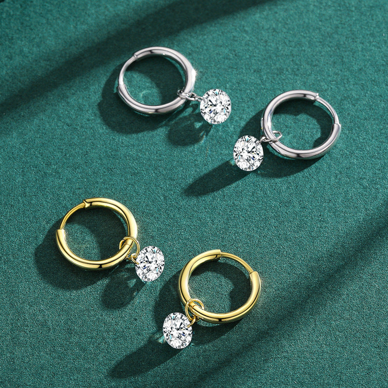 Glossy Artificial Diamond Zircon Delicate Earrings