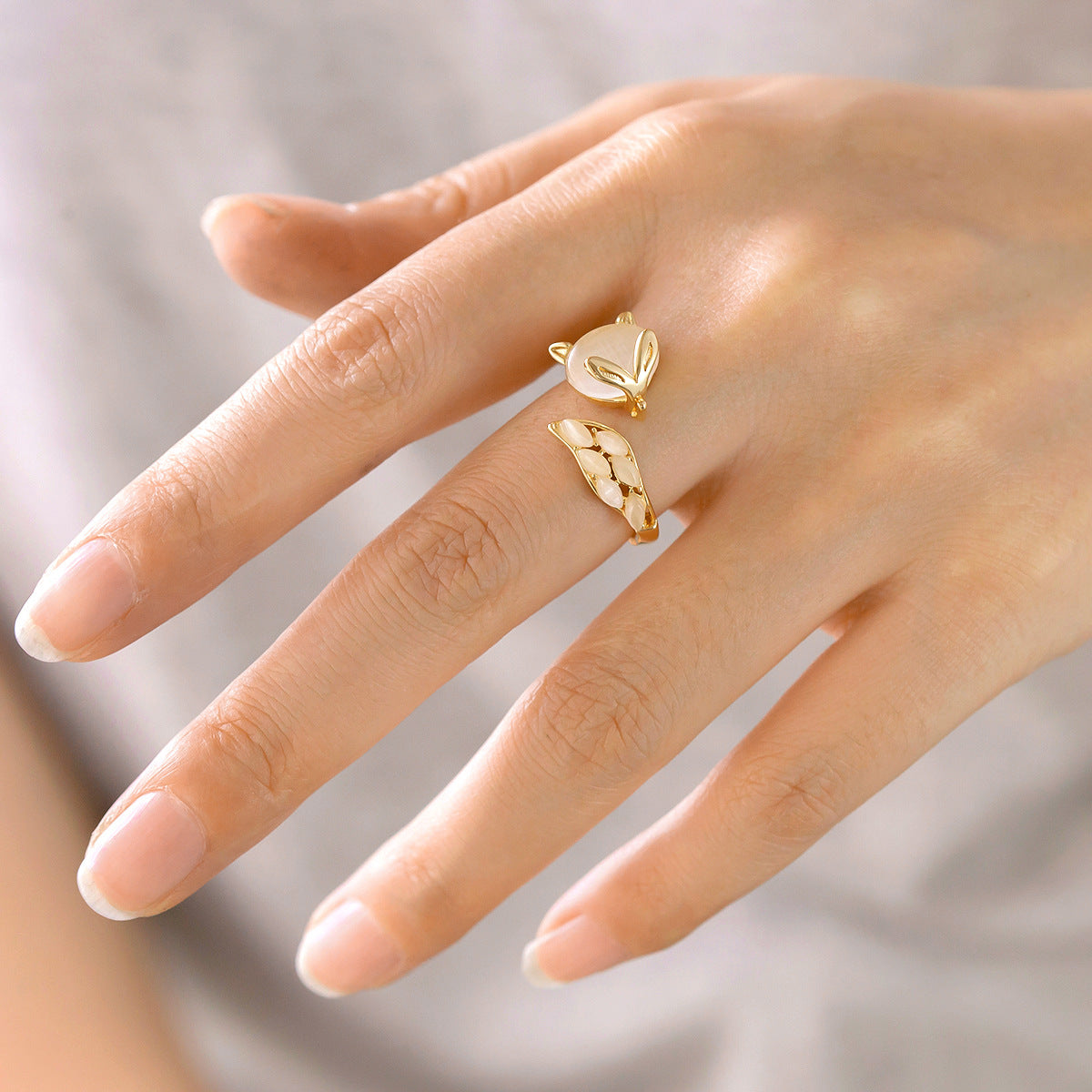 Opal Little Fox Open Ring