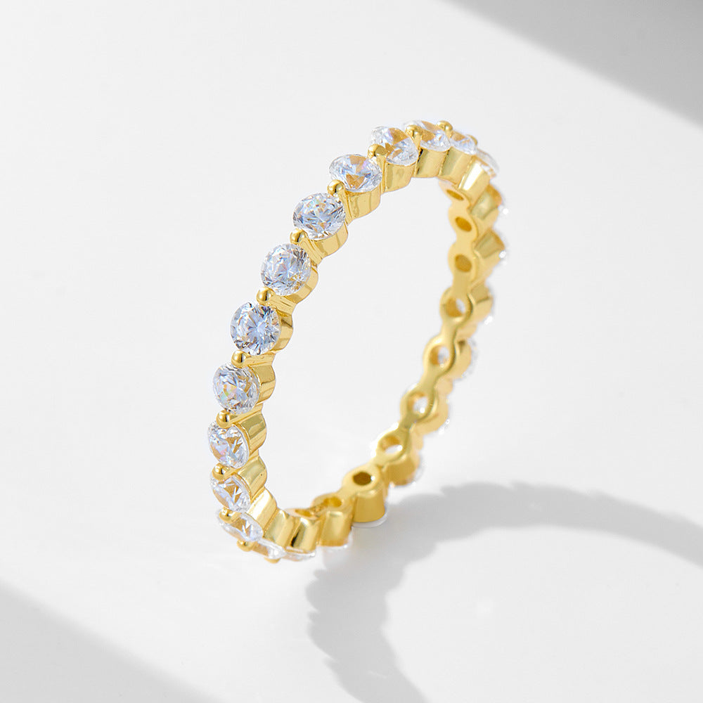 Oval Egg-shaped Ice Flower Cut Zircon Ring