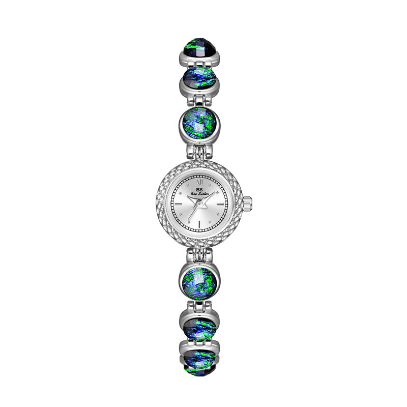 Mid-ancient Light Malachite Bracelet Watch
