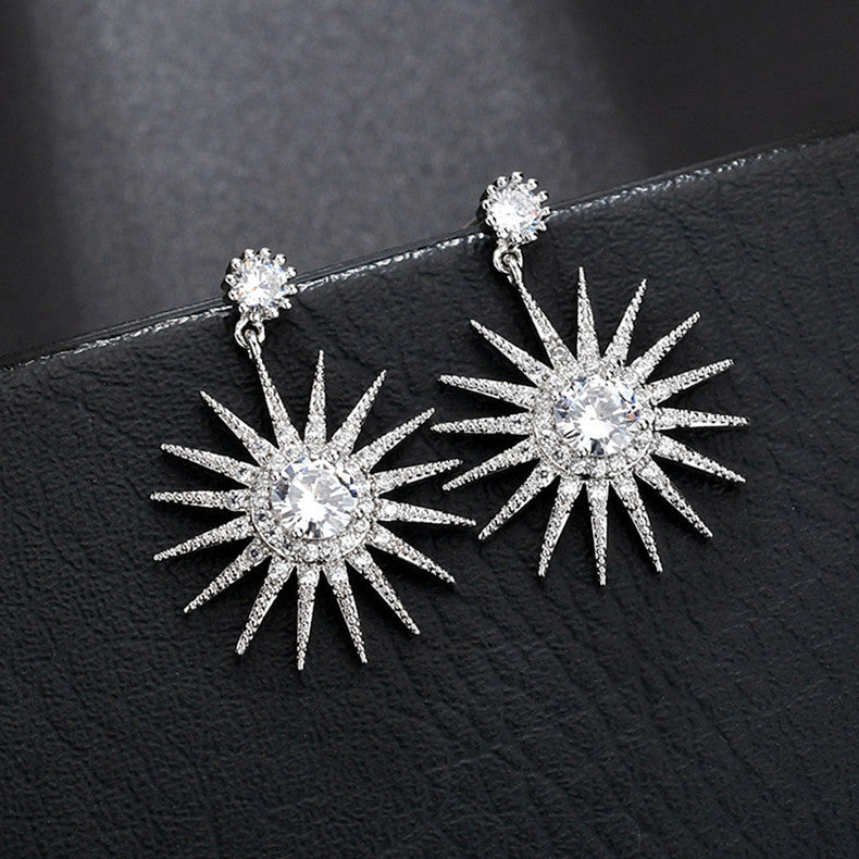 SUNFLOWER Earrings Zircon Inlaid Earrings