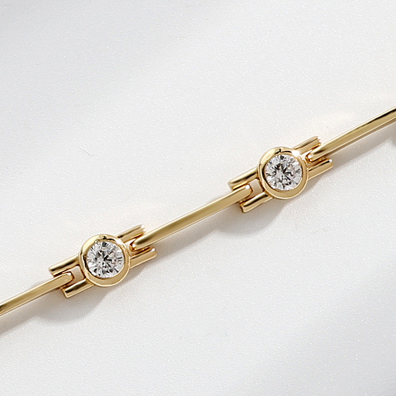 14K Real Gold Inlaid Zirconium Bracelet