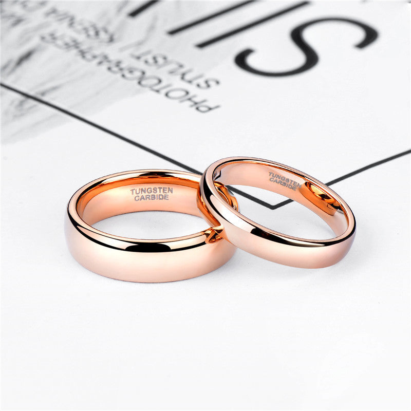 Tungsten Rose Gold Curved Ring