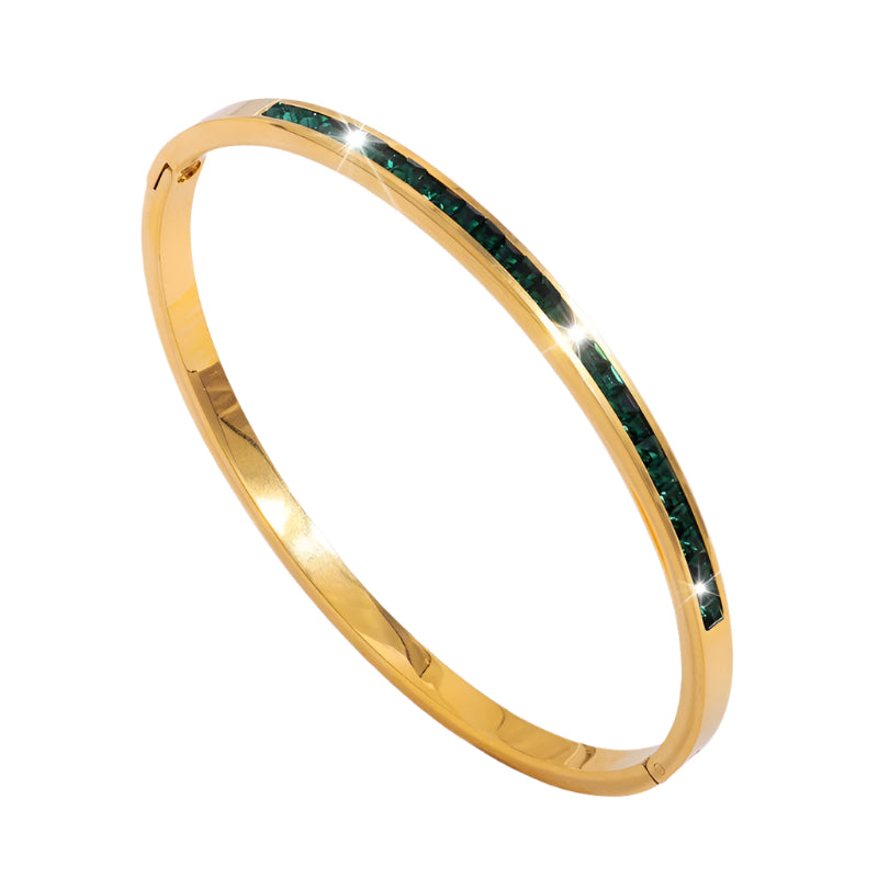 Titanium Steel Electroplated Diamond Silver Bracelet