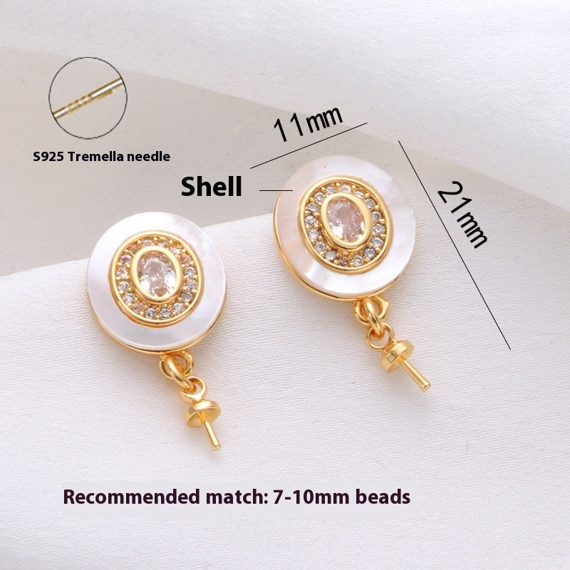 Silver Pearl Stud Earrings