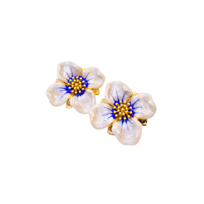 Enamel Flower Stud Earrings