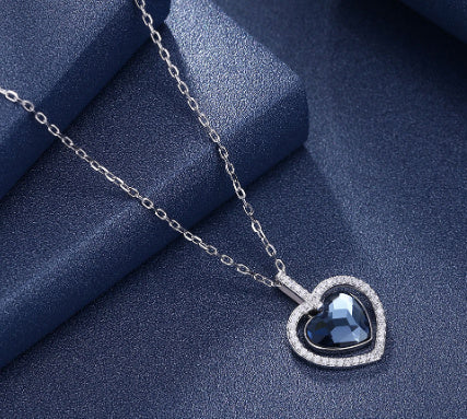 Crystal Necklace Diamond Heart