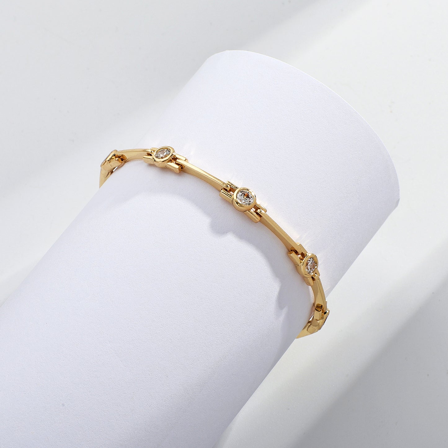 14K Real Gold Inlaid Zirconium Bracelet
