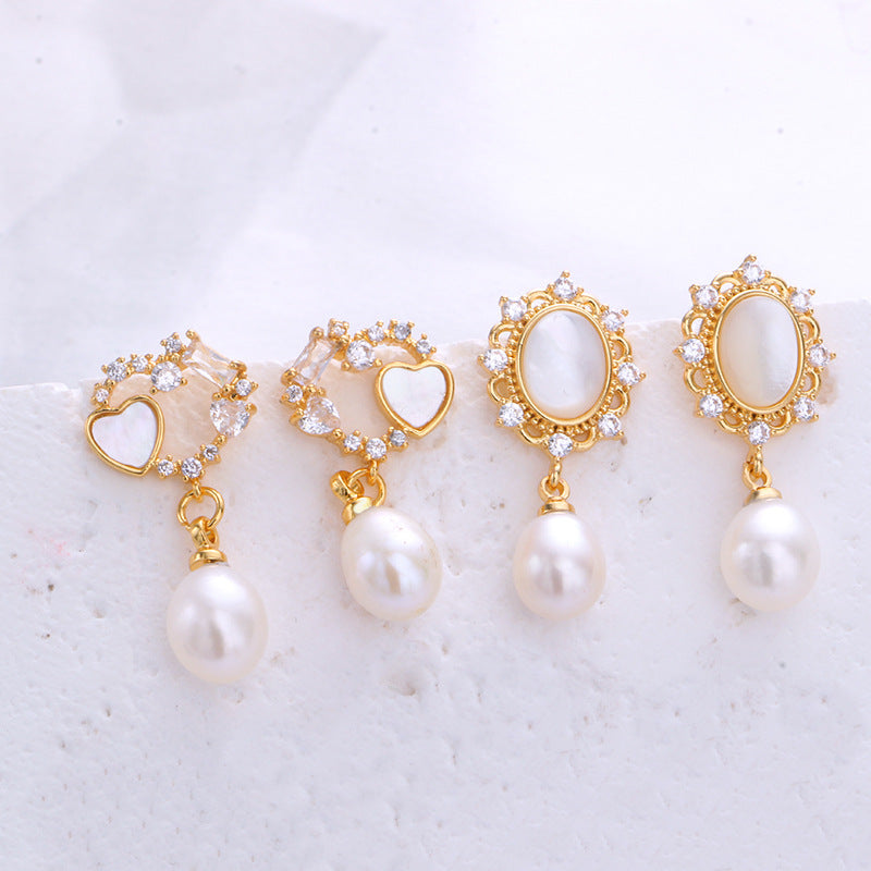 Silver Pearl Stud Earrings
