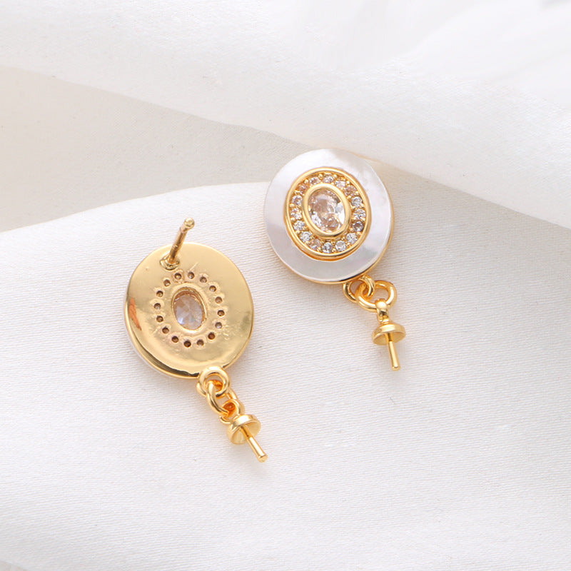 Silver Pearl Stud Earrings