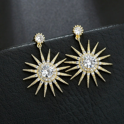 SUNFLOWER Earrings Zircon Inlaid Earrings