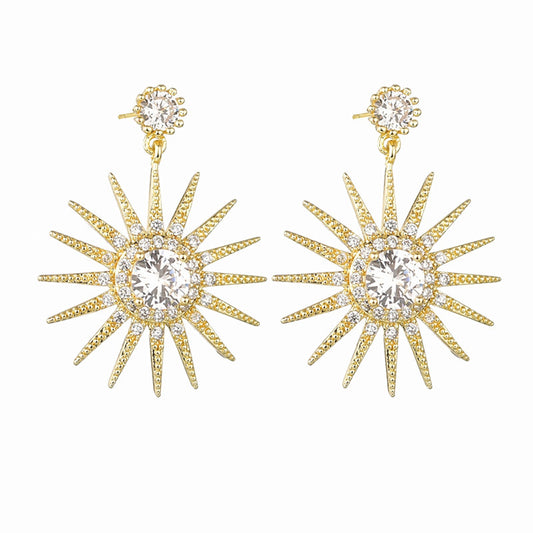 SUNFLOWER Earrings Zircon Inlaid Earrings