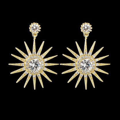 SUNFLOWER Earrings Zircon Inlaid Earrings